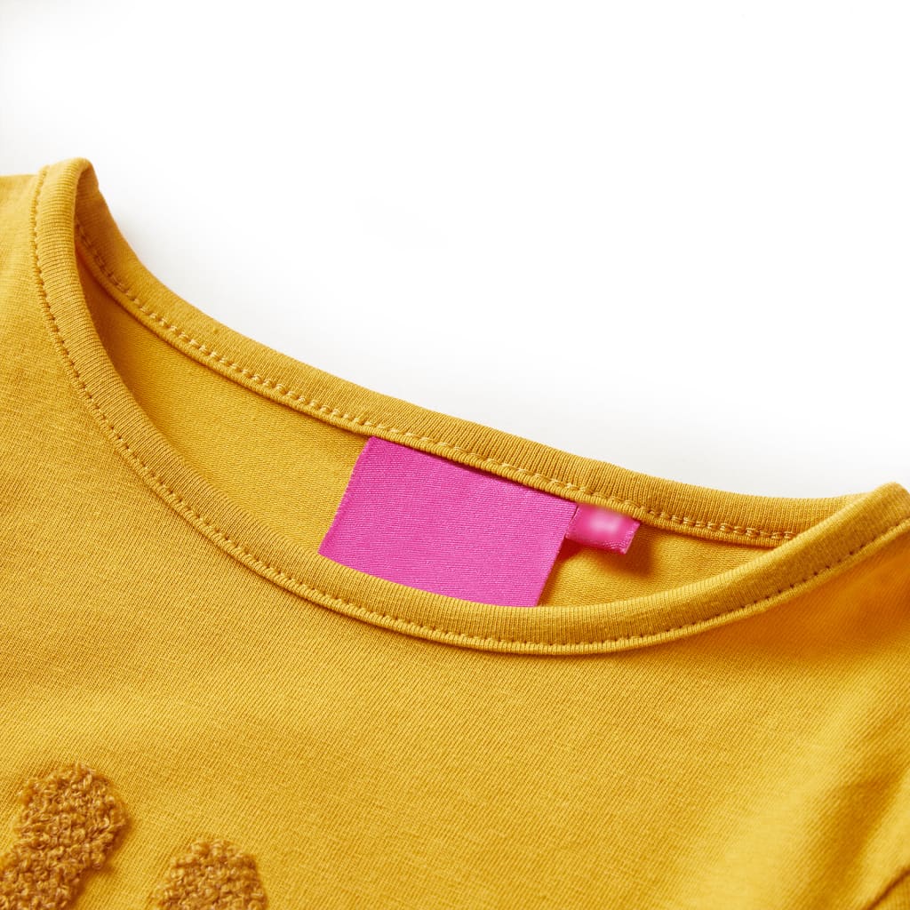 Kids' T-shirt with Long Sleeves Dark Ochre 104