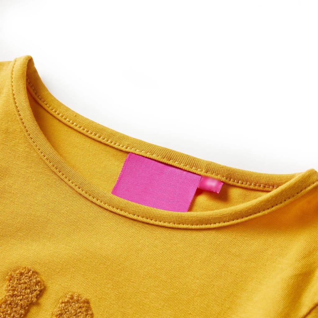 Kids' T-shirt with Long Sleeves Dark Ochre 140