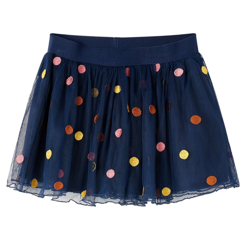 Kids' Tulle Skirt with Polka Dot Navy Blue 92