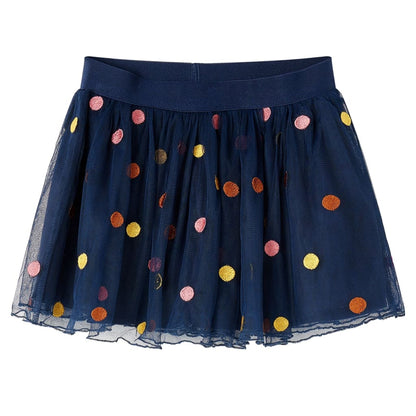 Kids' Tulle Skirt with Polka Dot Navy Blue 92