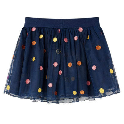 Kids' Tulle Skirt with Polka Dot Navy Blue 92