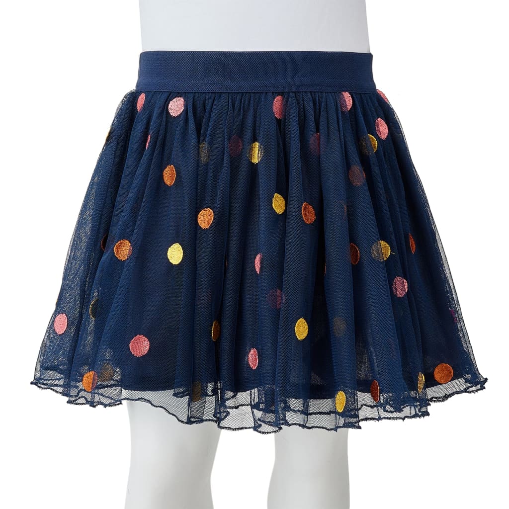 Kids' Tulle Skirt with Polka Dot Navy Blue 92