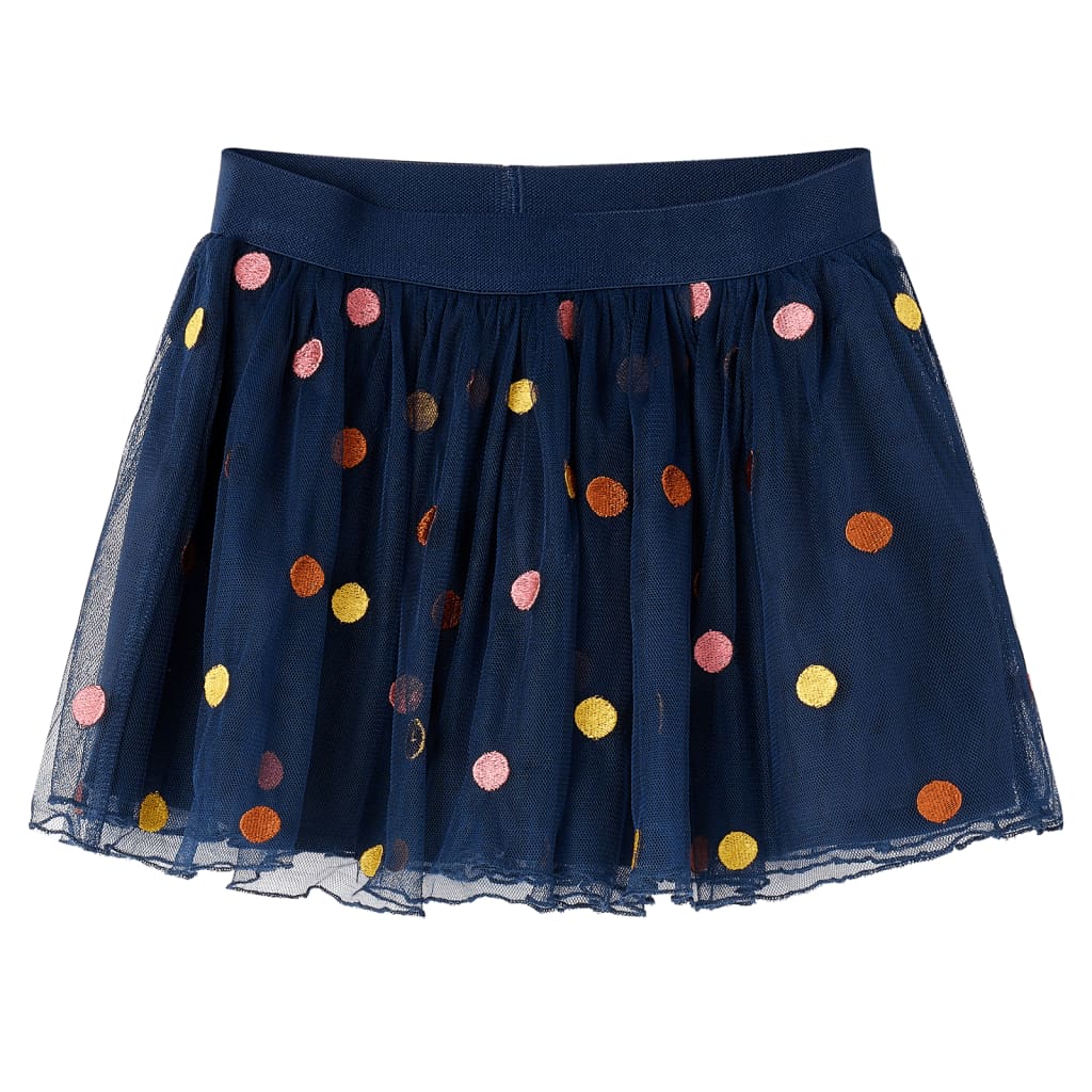 Kids' Tulle Skirt with Polka Dot Navy Blue 104