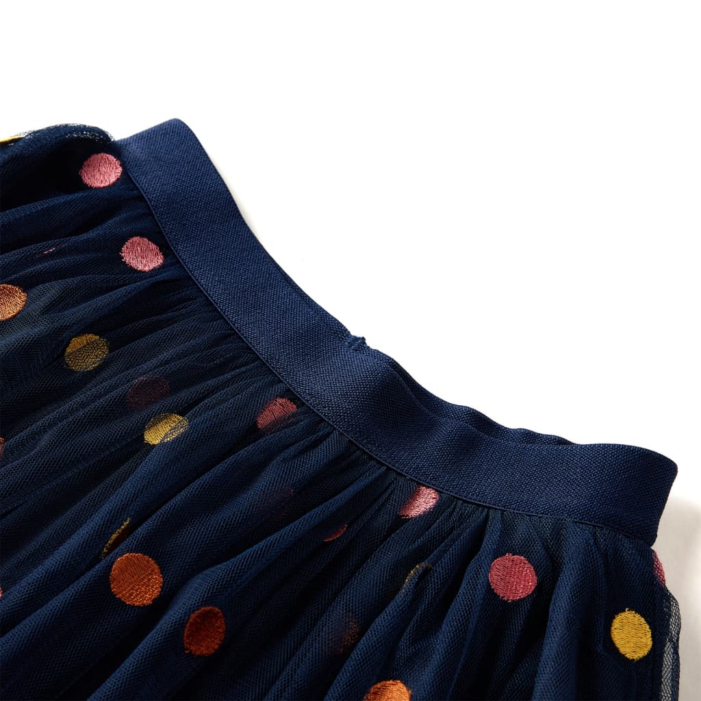 Kids' Tulle Skirt with Polka Dot Navy Blue 104