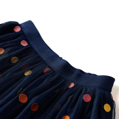 Kids' Tulle Skirt with Polka Dot Navy Blue 104