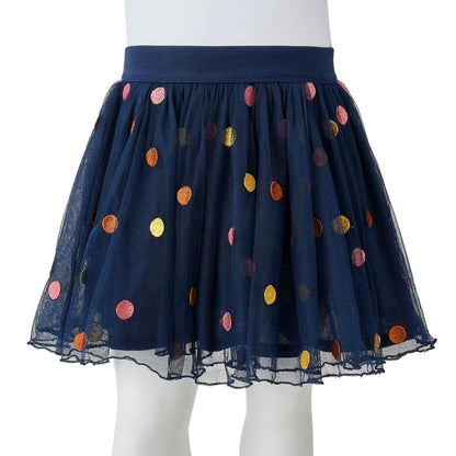 Kids' Tulle Skirt with Polka Dot Navy Blue 104