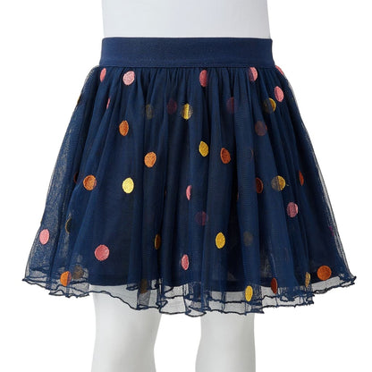 Kids' Tulle Skirt with Polka Dot Navy Blue 116