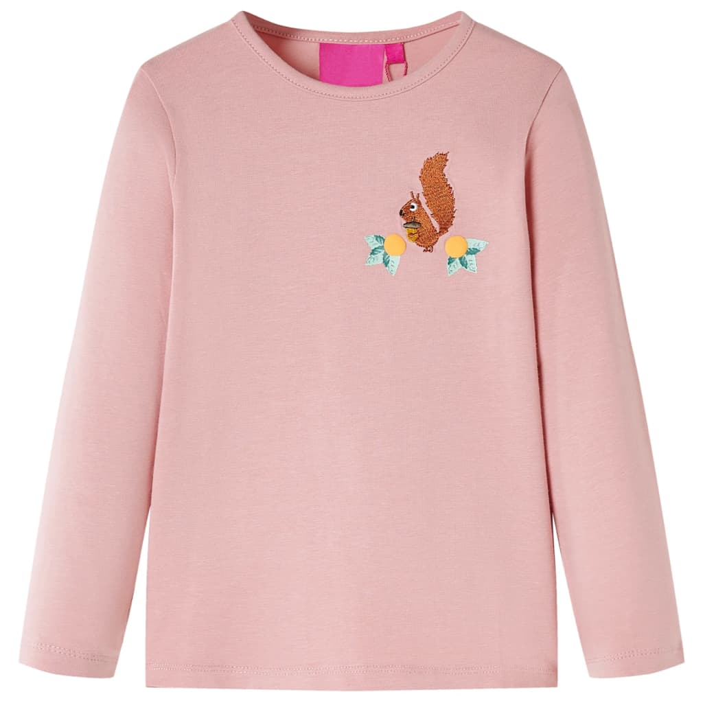 Kids' T-shirt with Long Sleeves Light Pink 92