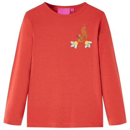 Kids' T-shirt with Long Sleeves Burnt Red 104