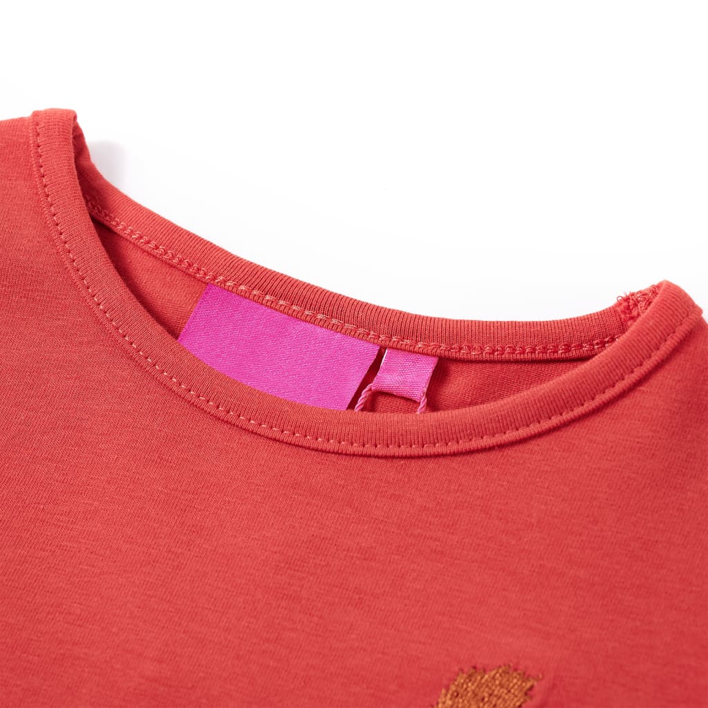 Kids' T-shirt with Long Sleeves Burnt Red 104