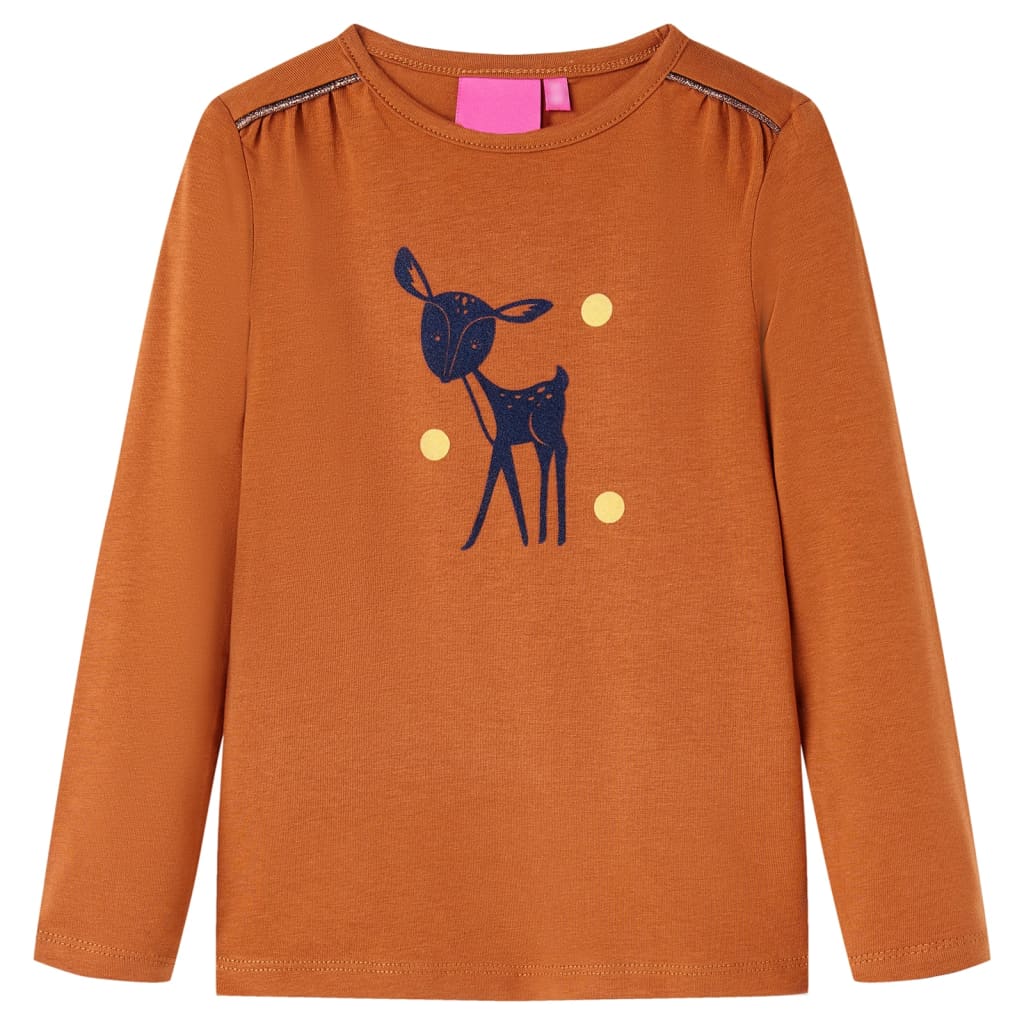 Kids' T-shirt with Long Sleeves Cognac 92