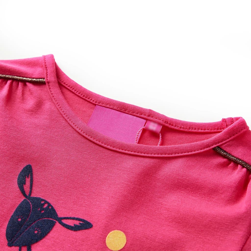 Kids' T-shirt with Long Sleeves Bright Pink 92