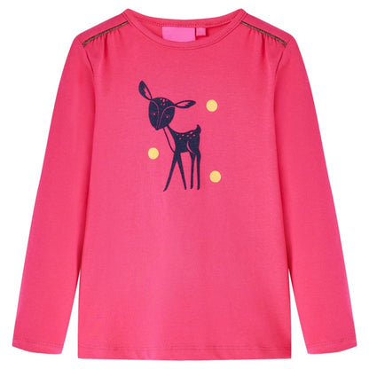 Kids' T-shirt with Long Sleeves Bright Pink 104