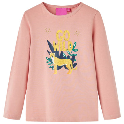 Kids' T-shirt with Long Sleeves Light Pink 92