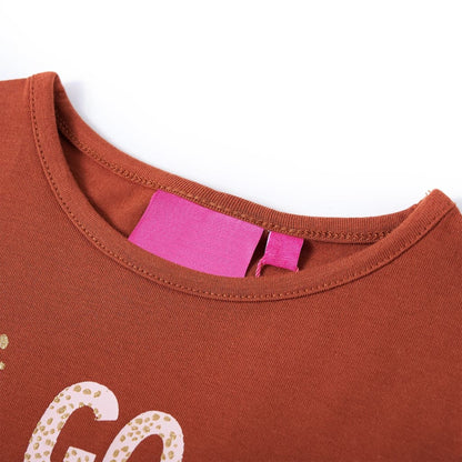 Kids' T-shirt with Long Sleeves Cognac 116