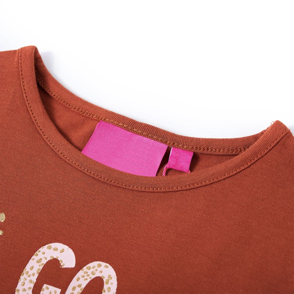 Kids' T-shirt with Long Sleeves Cognac 128