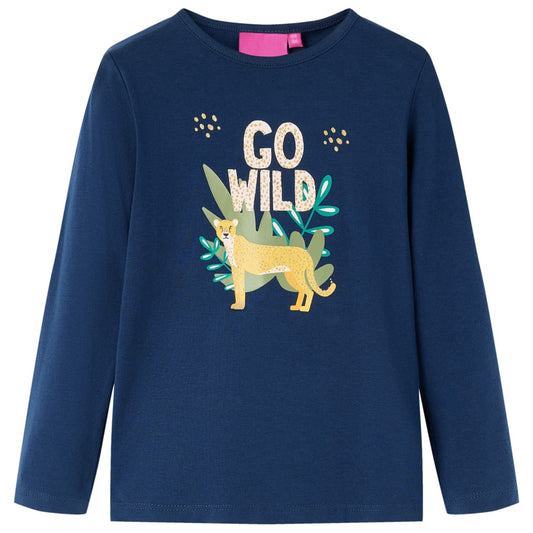 Kids' T-shirt with Long Sleeves Navy Blue 92