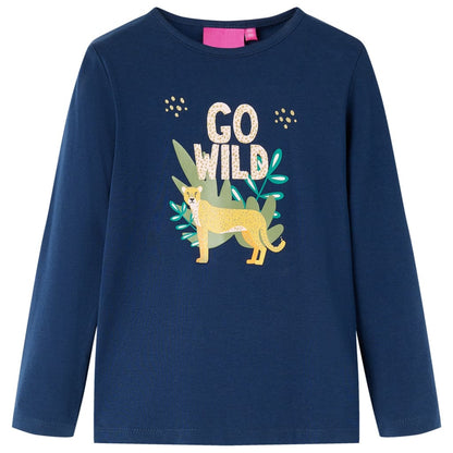 Kids' T-shirt with Long Sleeves Navy Blue 104