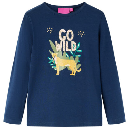 Kids' T-shirt with Long Sleeves Navy Blue 116