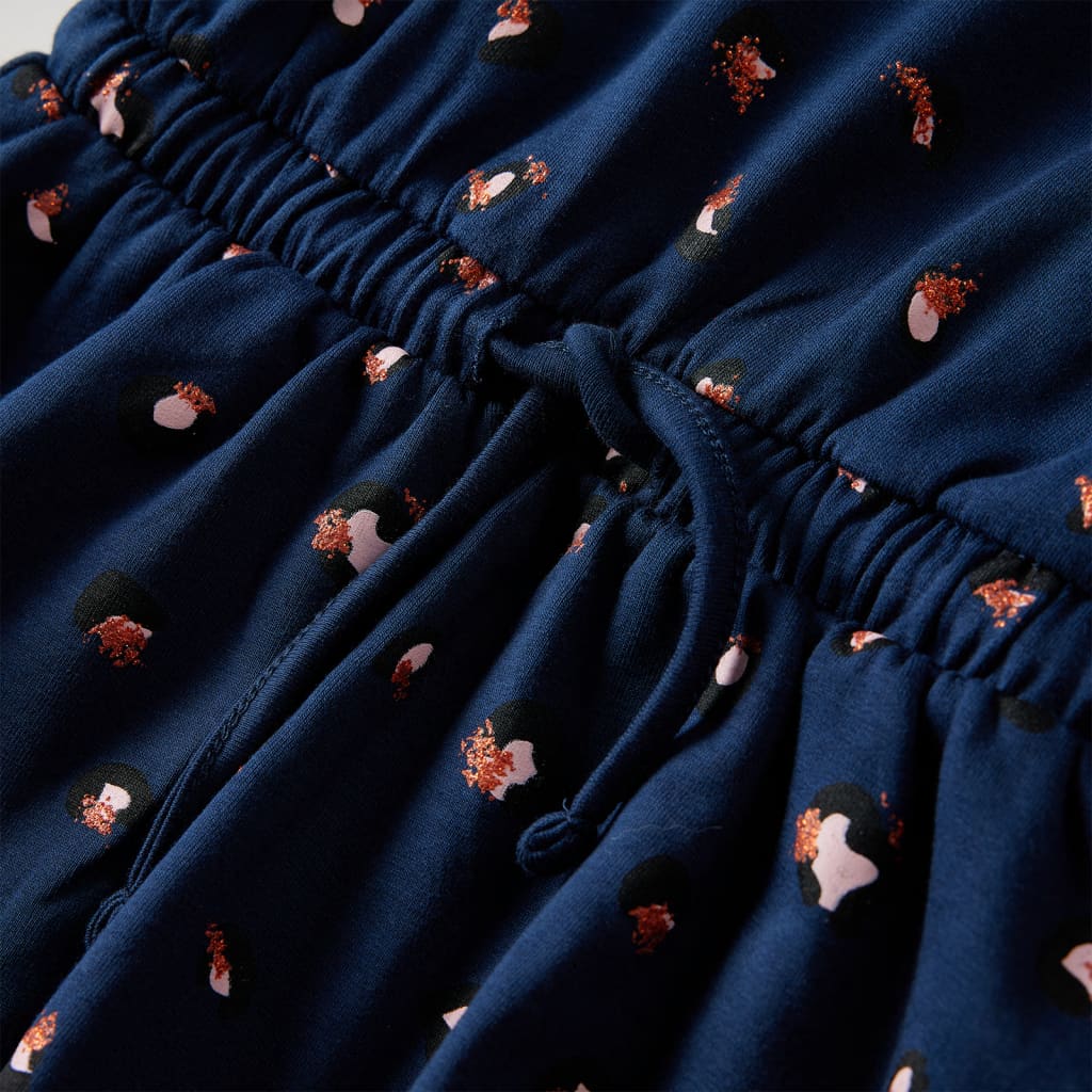 Kids' Dress with Long Sleeves Navy Blue 140