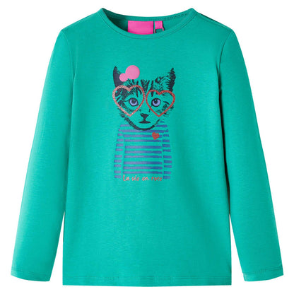 Kids' T-shirt with Long Sleeves Bright Green 92