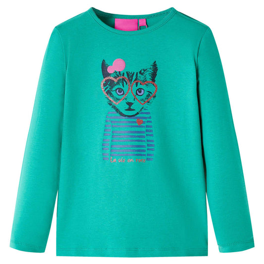 Kids' T-shirt with Long Sleeves Bright Green 92