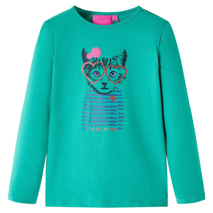 Kids' T-shirt with Long Sleeves Bright Green 116