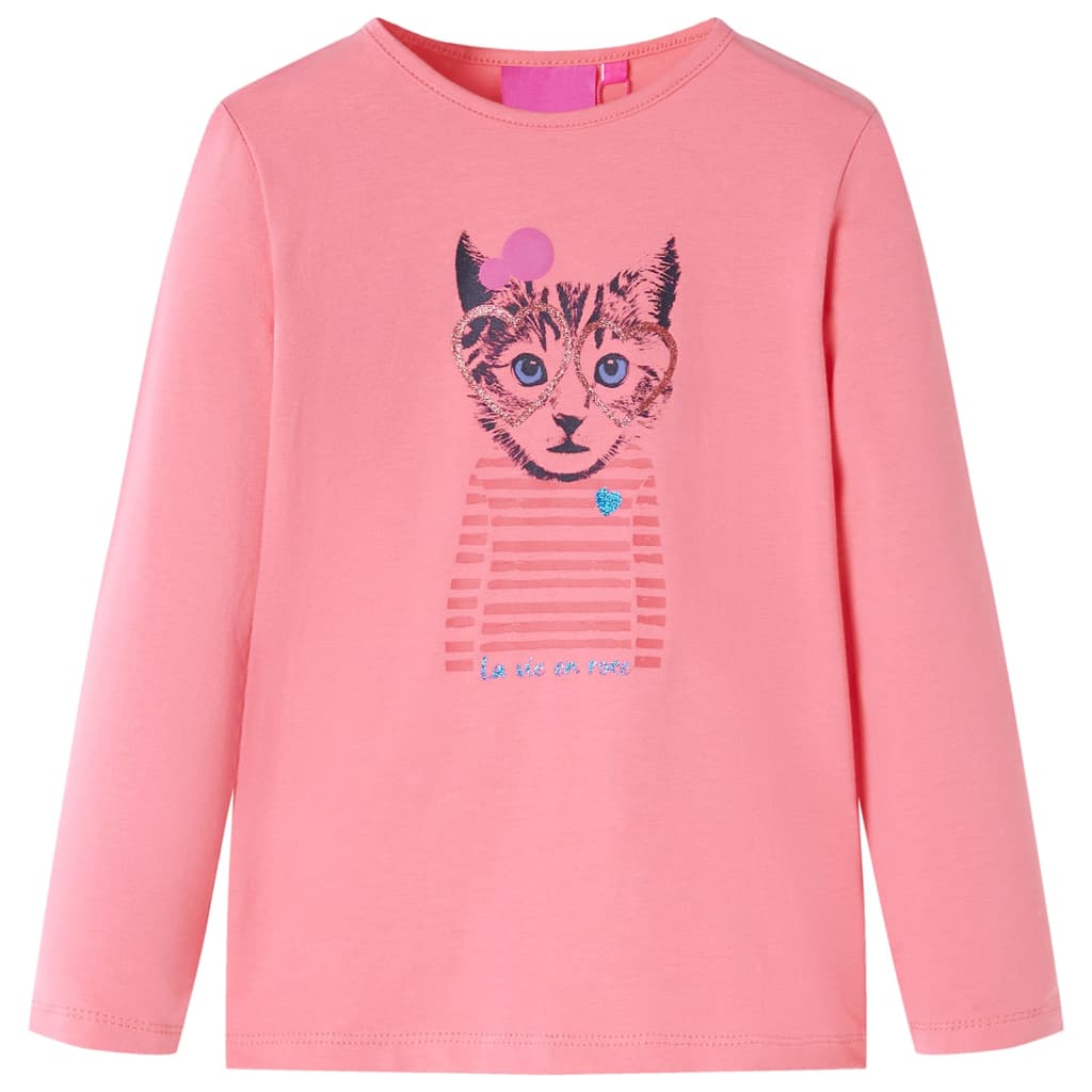 Kids' T-shirt with Long Sleeves Pink 128