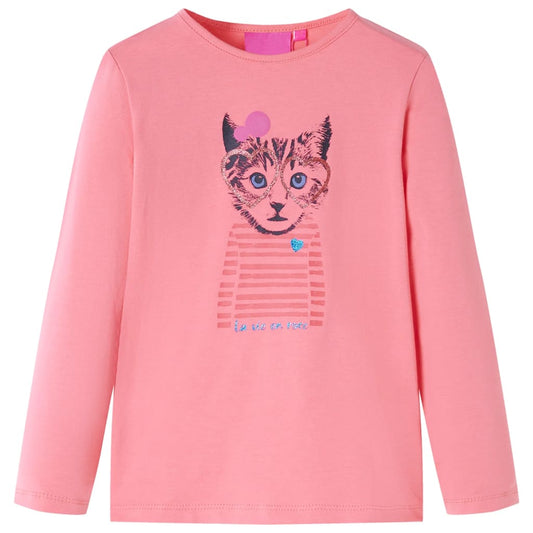 Kids' T-shirt with Long Sleeves Pink 140