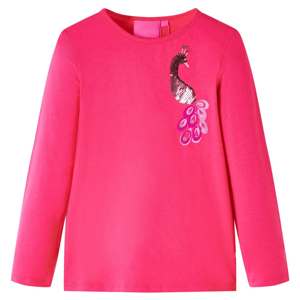 Kids' T-shirt with Long Sleeves Bright Pink 92