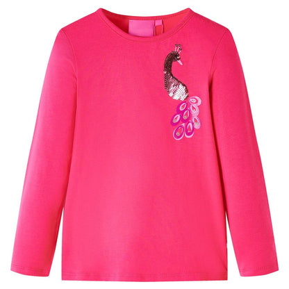 Kids' T-shirt with Long Sleeves Bright Pink 92