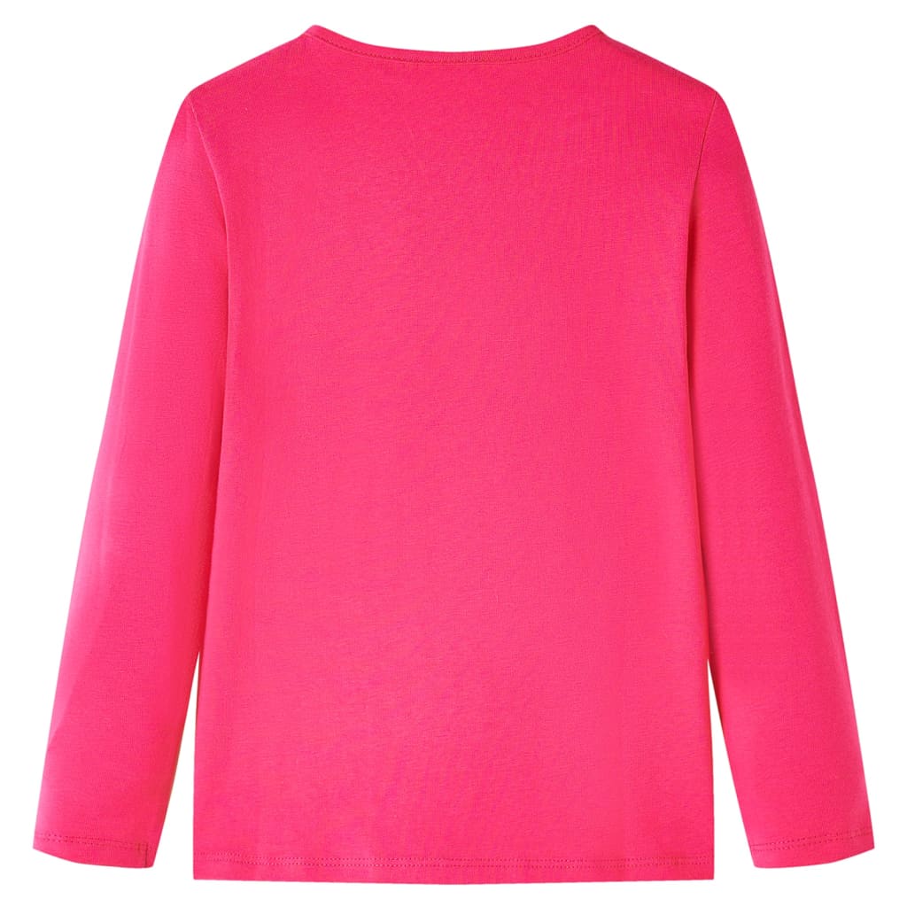 Kids' T-shirt with Long Sleeves Bright Pink 92