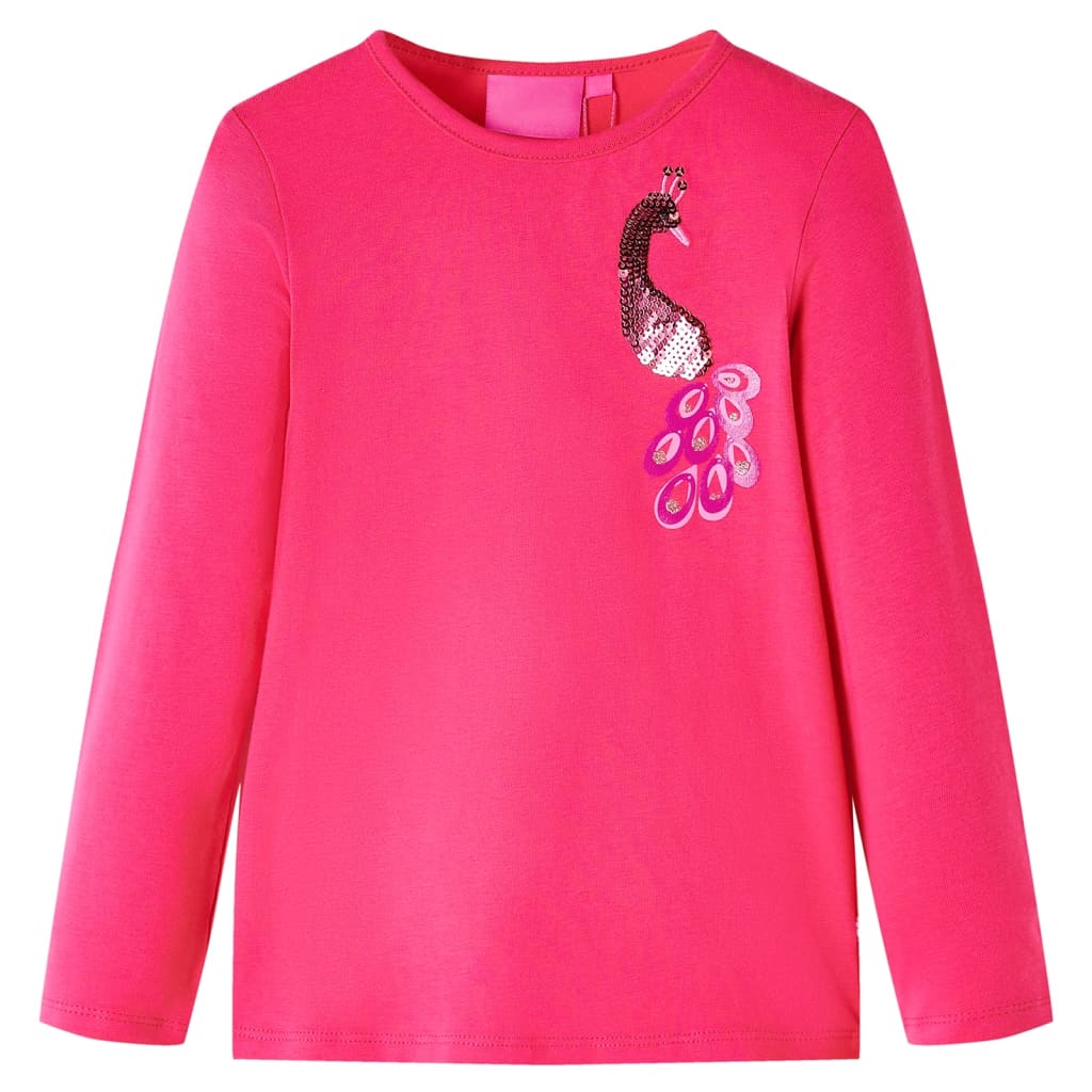 Kids' T-shirt with Long Sleeves Bright Pink 104