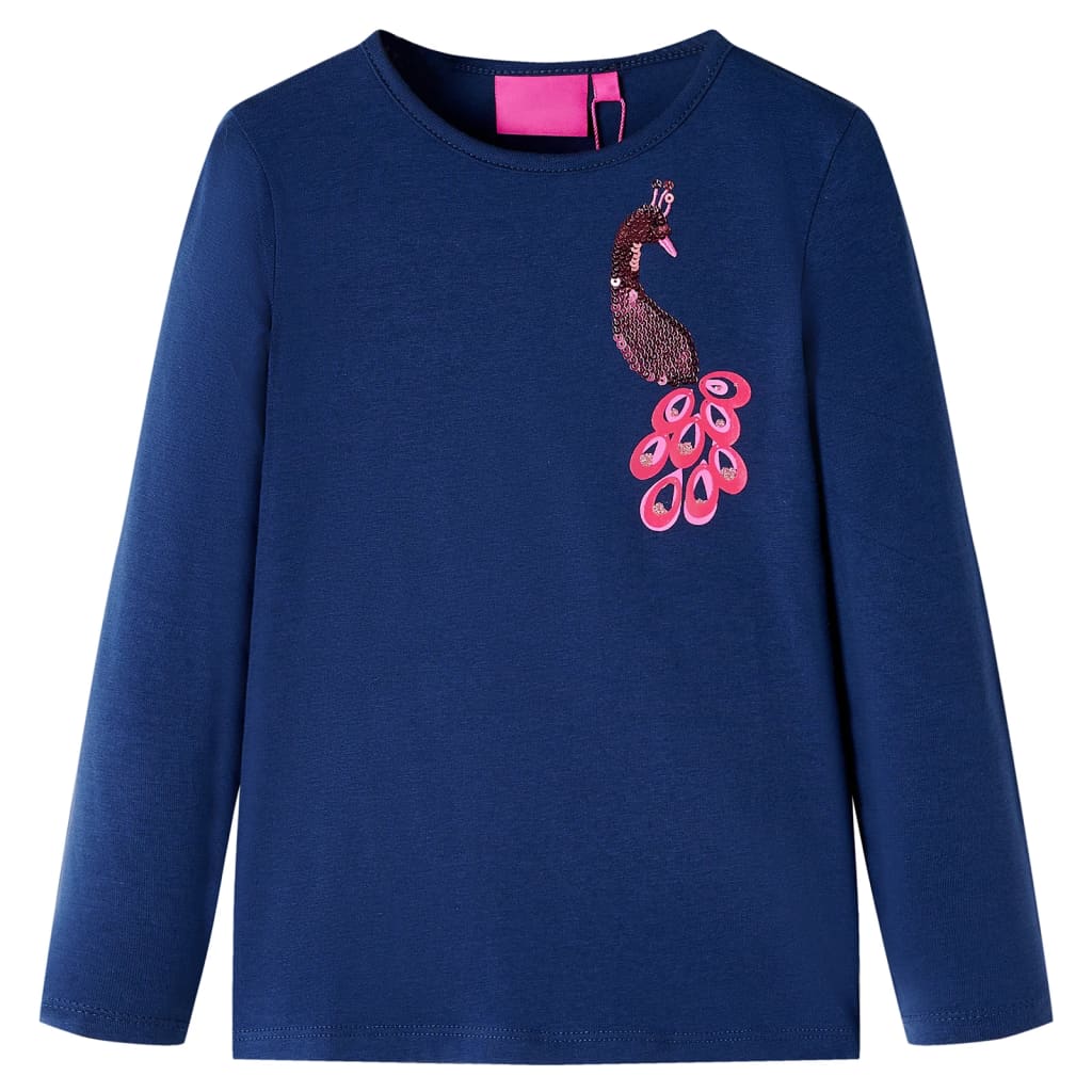 Kids' T-shirt with Long Sleeves Navy Blue 104