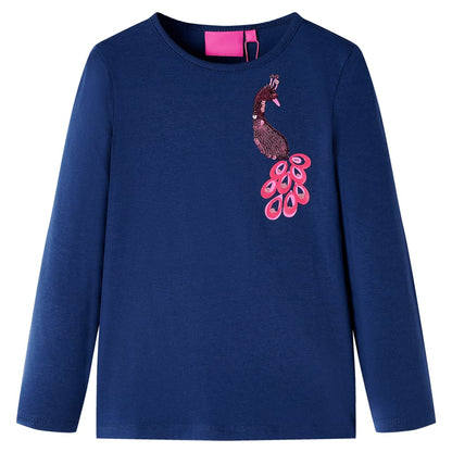 Kids' T-shirt with Long Sleeves Navy Blue 116