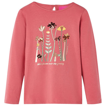 Kids' T-shirt with Long Sleeves Old Pink 92