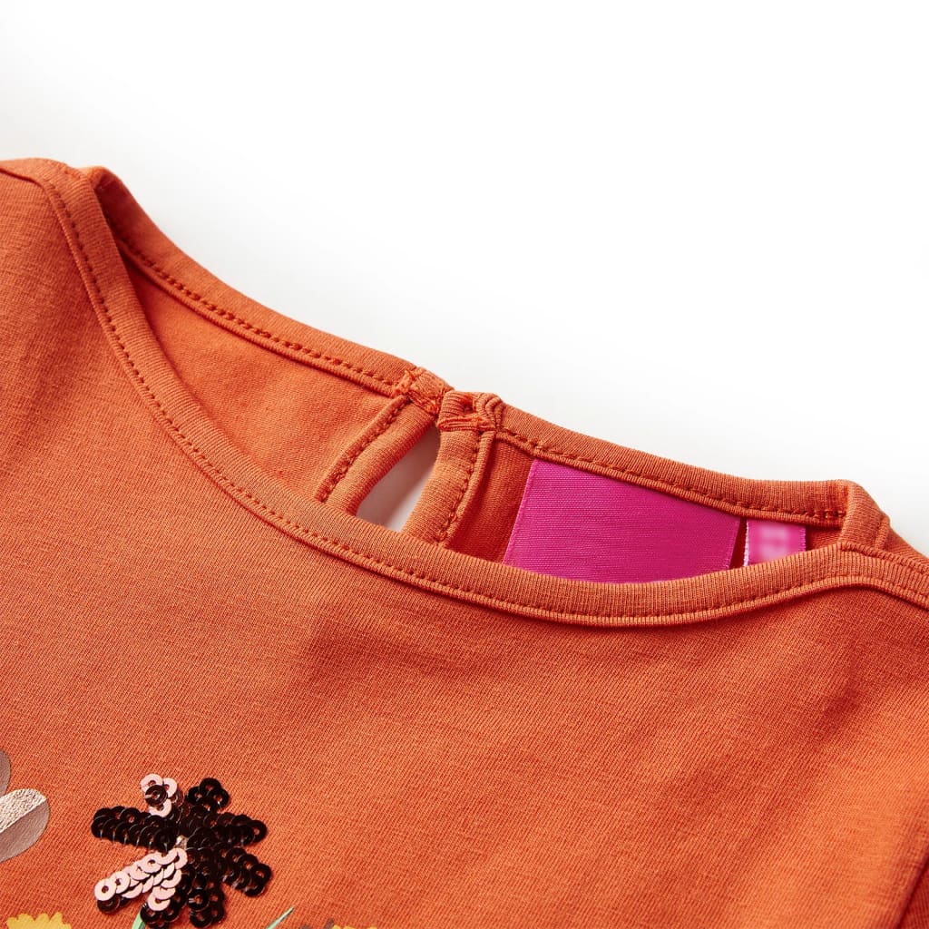 Kids' T-shirt with Long Sleeves Burnt Orange 116