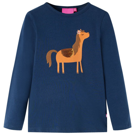 Kids' T-shirt with Long Sleeves Navy Blue 104