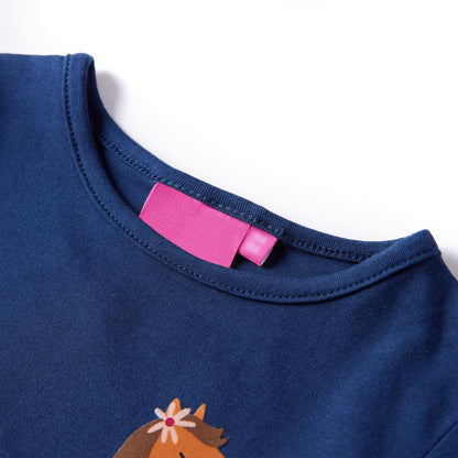 Kids' T-shirt with Long Sleeves Navy Blue 104