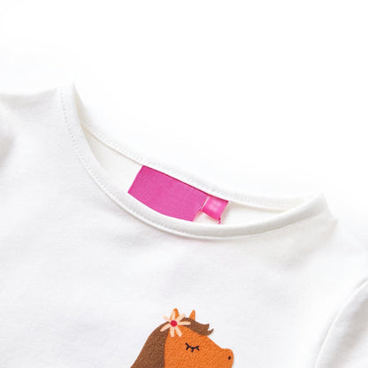 Kids' T-shirt with Long Sleeves Ecru 104