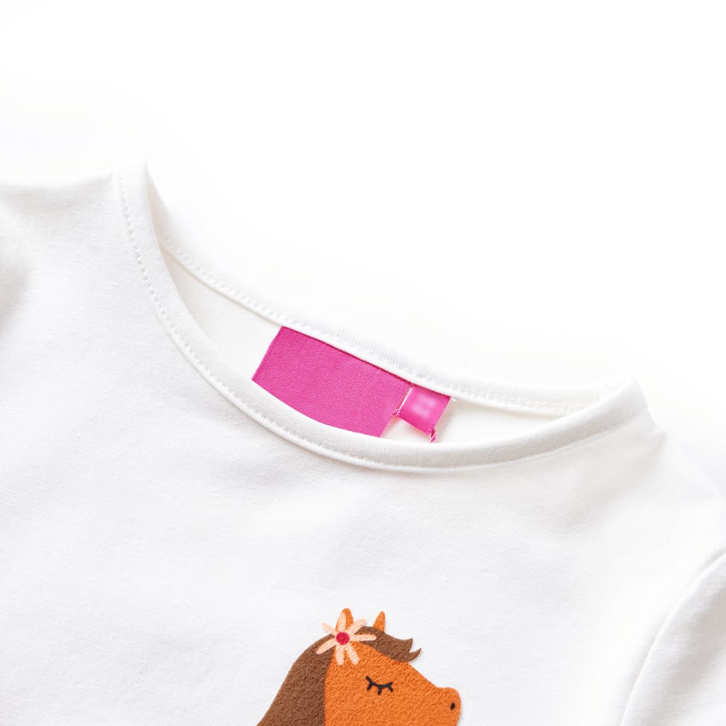 Kids' T-shirt with Long Sleeves Ecru 128