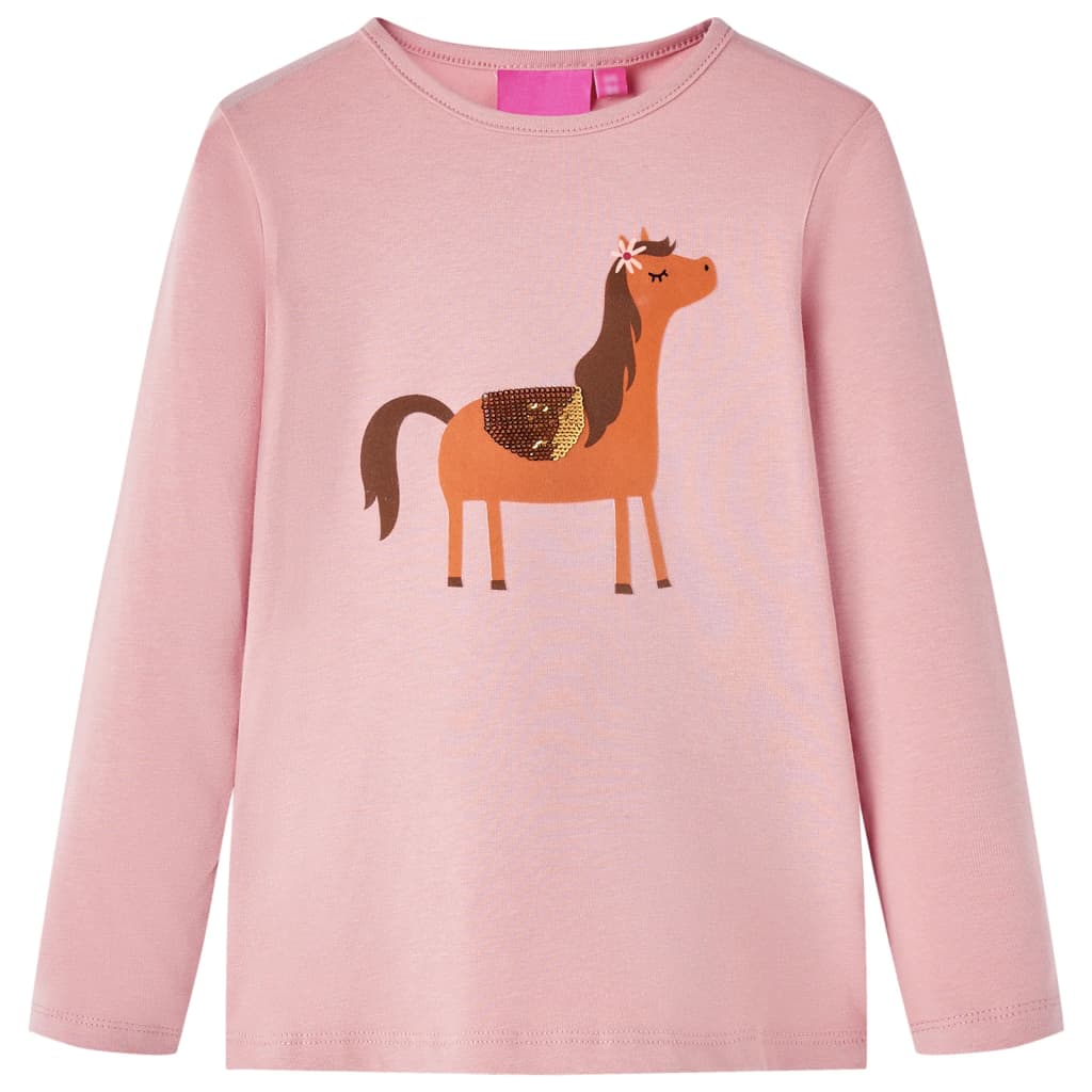 Kids' T-shirt with Long Sleeves Light Pink 92