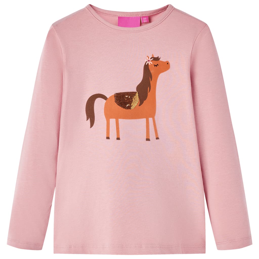 Kids' T-shirt with Long Sleeves Light Pink 116