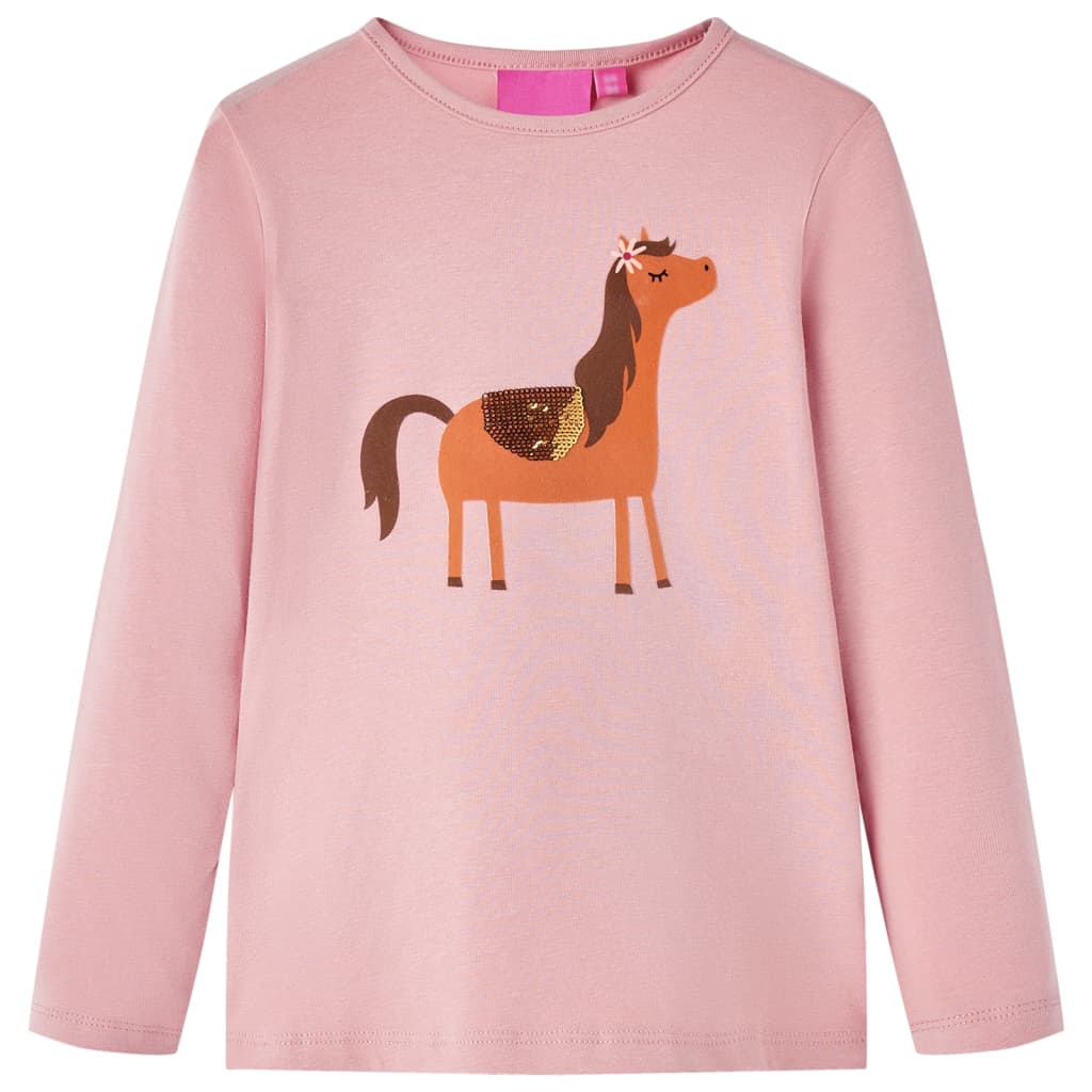 Kids' T-shirt with Long Sleeves Light Pink 128