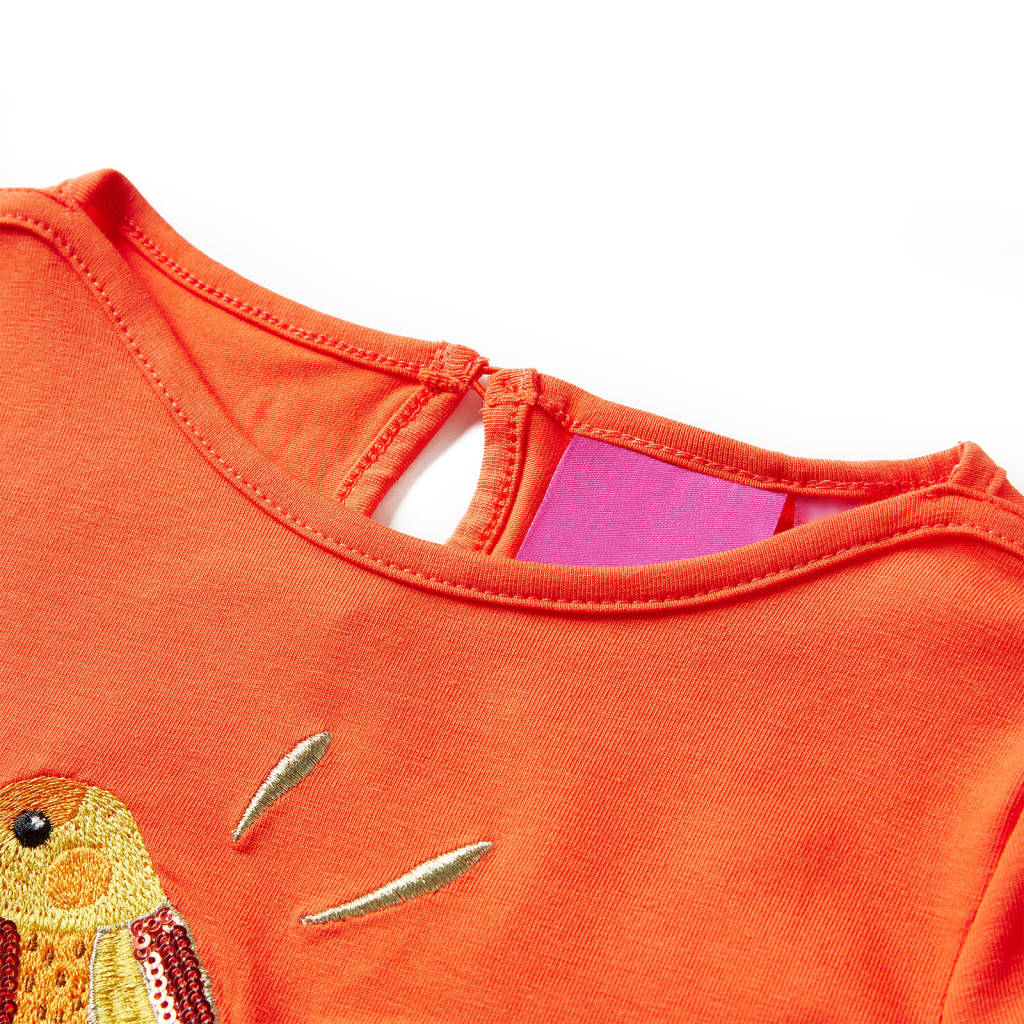 Kids' T-shirt with Long Sleeves Dark Orange 92