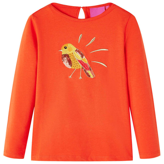 Kids' T-shirt with Long Sleeves Dark Orange 116