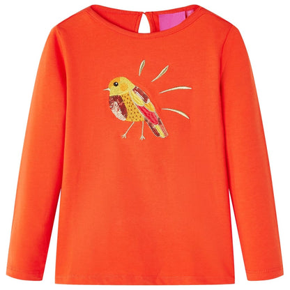 Kids' T-shirt with Long Sleeves Dark Orange 128