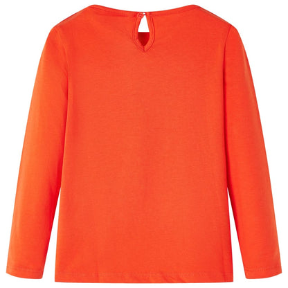 Kids' T-shirt with Long Sleeves Dark Orange 140