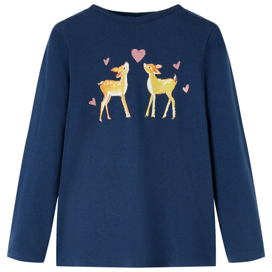 Kids' T-shirt with Long Sleeves Navy Blue 116