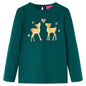 Kids' T-shirt with Long Sleeves Dark Green 92